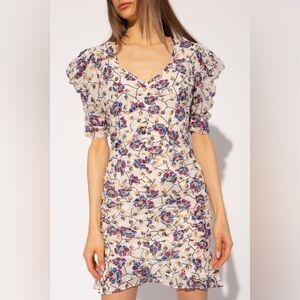 Isabel Marant Etoile Sireny Printed Mini Dress (Ecru) NWT